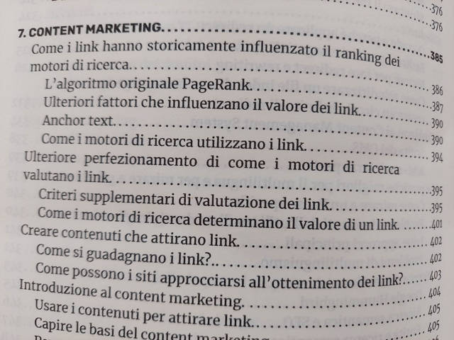 il content marketing sul libro seo si parla anche di questo